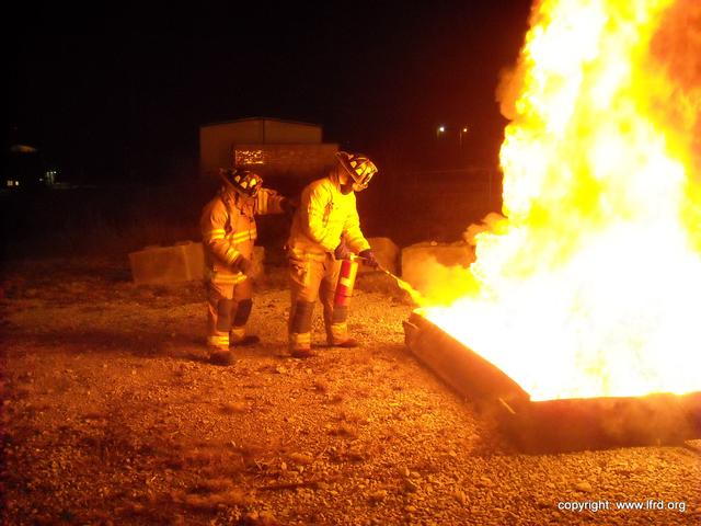 James Stanley gets &quot;toastie&quot; on his 1st time with portable extinguishers. Good Job James!
